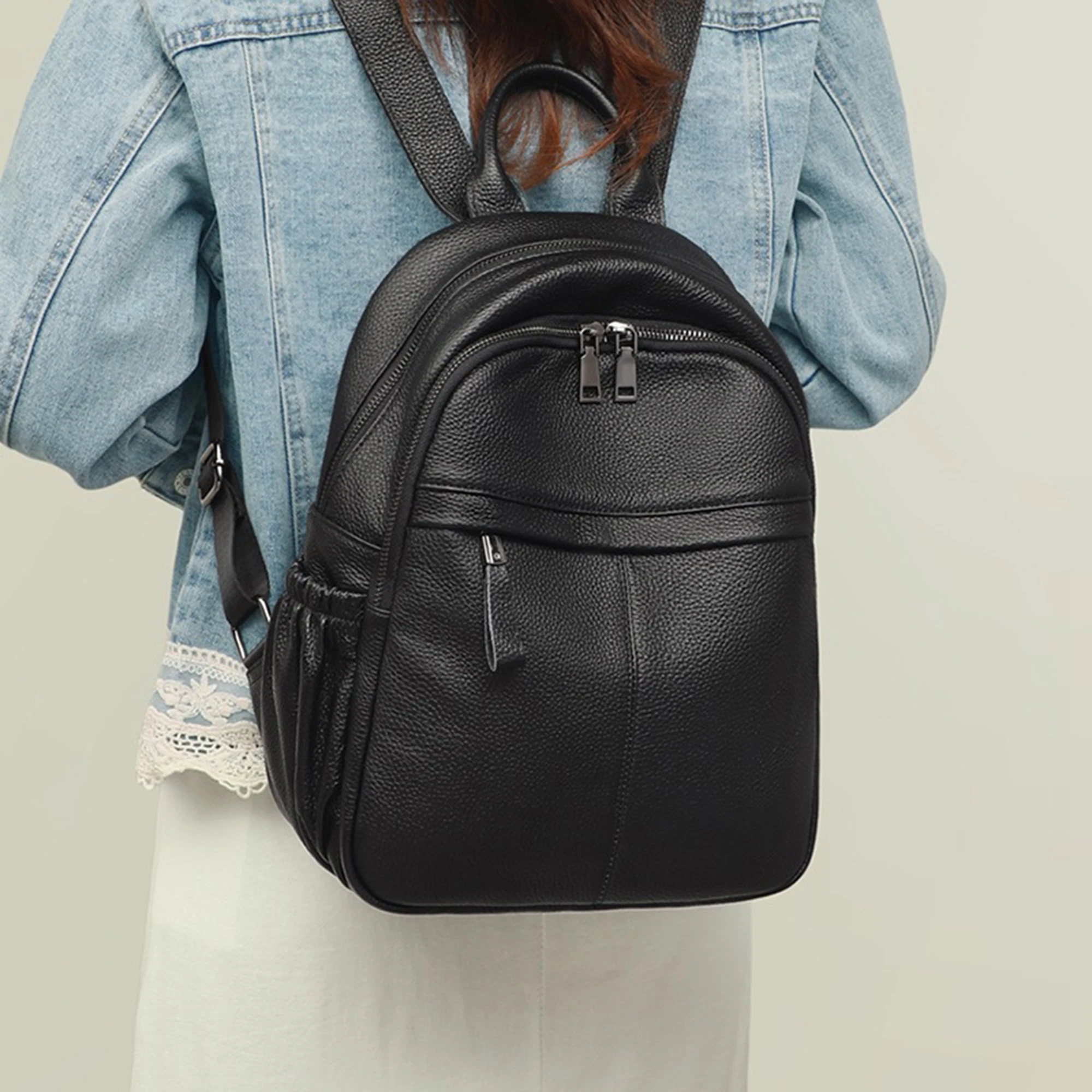 CKKUI Fashion Women's Backpacks High Quality Genuine Leather Cowhide Large Capacity Bag 2026 Daily Minimalist Travel Commuter