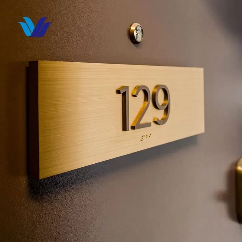 Hongsen Indoor 3D Resin Letter for Company Sign Channel Letters Hotel Door Apartment Villa Number Plate Versatile Advertising
