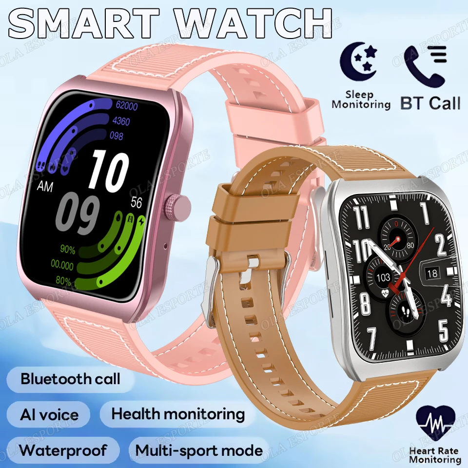 

New 3D Curved Screen Smart Watch Woman Waterproof Bluetooth Call Vioce Assistant Health Monitoring Outdoor Sports Smartwatch Men