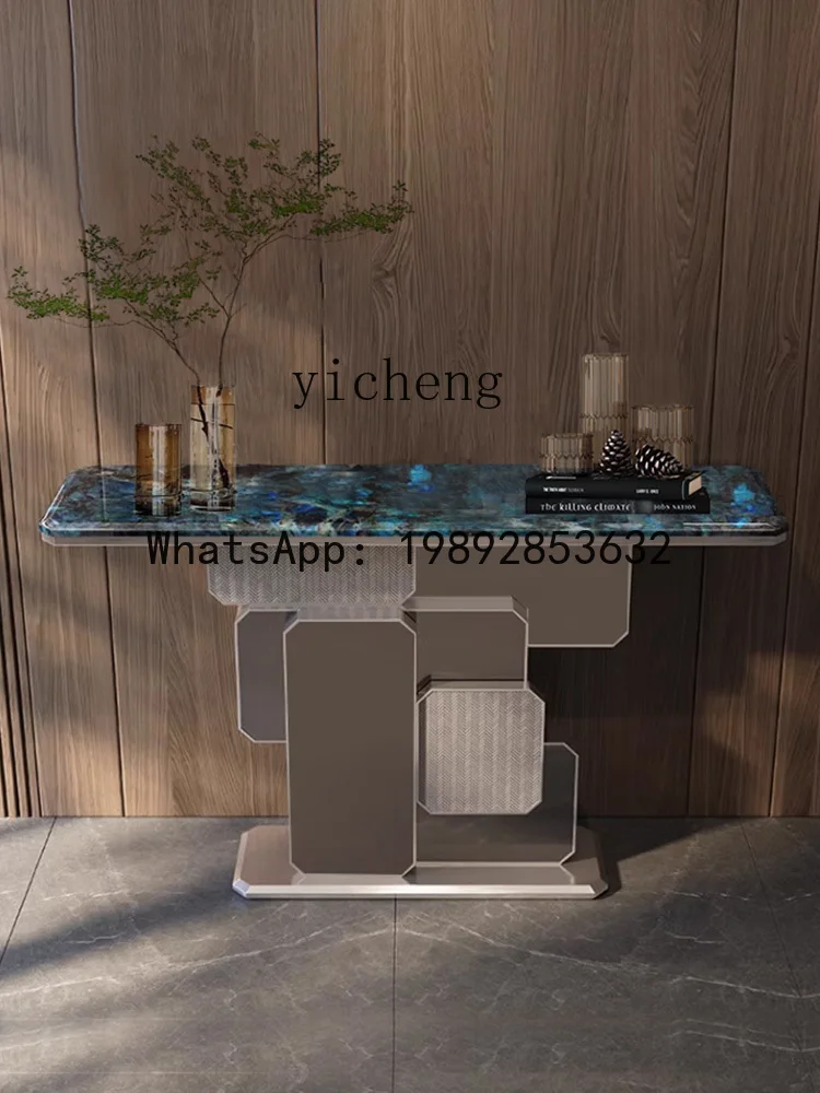 Affordable Luxury Style Console Tables Mirror Luxury Stone Marble Home Entrance Cabinet