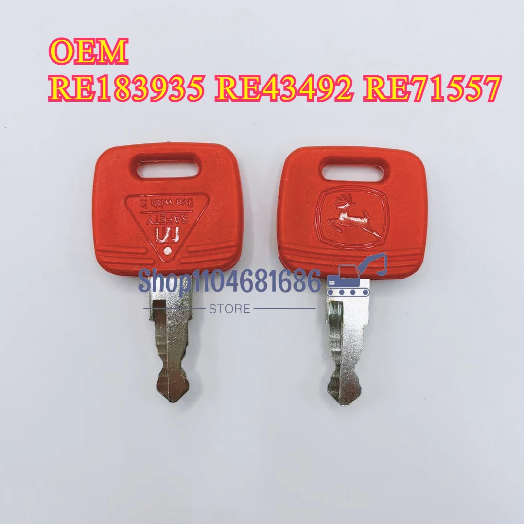 Johndeere トラクター点火キー OEM RE 用 1/2/10 個 183935   RE43492 RE71557 モデル 6010 6110 6210 6310 6410 6510 6610 6810 6910