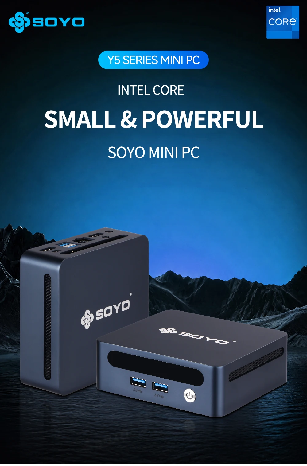 SOYO Mini-PC Y5 Power Intel Core i7 8. Generation CPU 16GB DDR4 512GB SSD Windows 11 Pro Mini-Desktop-Computer WiFi5 BT4.2 Dual 4K Display Gigabit RJ45 LAN USB3.0 Kompakter Mini-Host für Homeoffice, Business, tägliche Arbeit und Unterhaltung – Detail 1