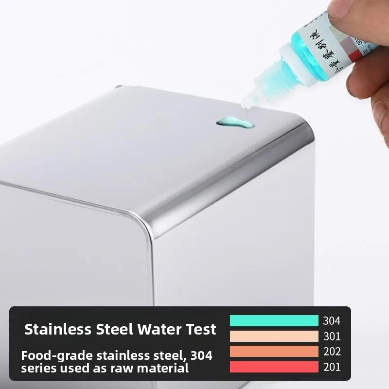 Square Stainless Steel Tissue Box Waterproof Toilet Paper Holder Dual Use Home Direct Supply No4 Bathroom Organizer