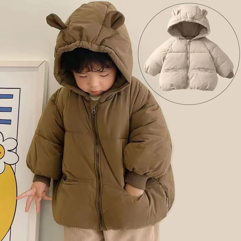 Children Clothes Outerwear Spring Autumn Boys Girls Hooded Cartoon Ears Jackets Kids Clothing Solid Fashion Coat For Infant 1-5Y