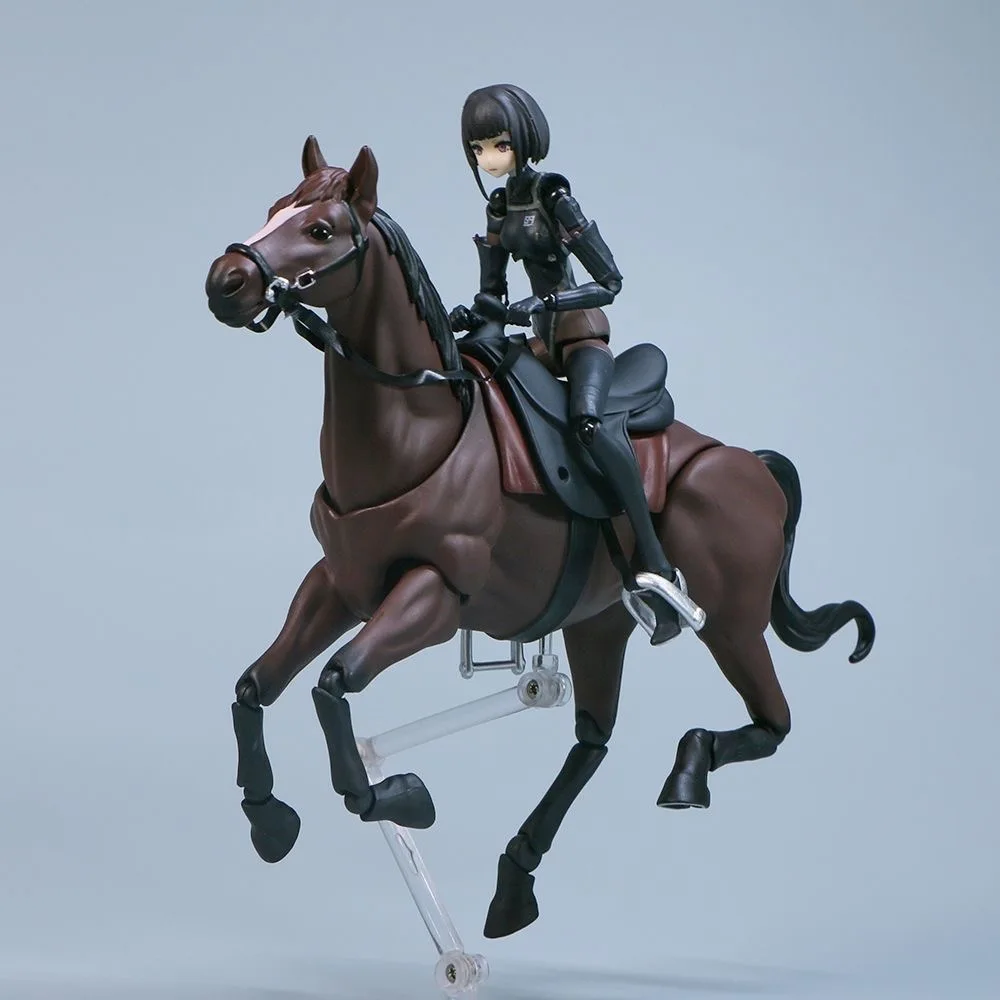 Hot High Quality Horse Action Figure 1/12 Cosplay Scale Articulated Figma490 Brown Horse Decoration Figure Anime Scene Toys Gift