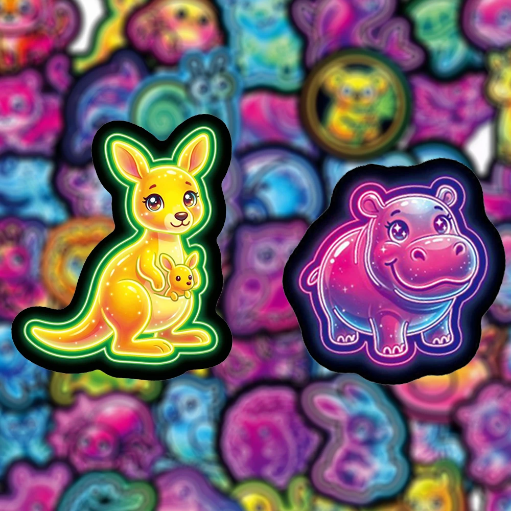 

10/30/50pcs Kawaii Neon Animal Graffiti Stickers Cute Panda Bear Rabbit Cartoon Sticker Laptop Scrapbook Phone Decals Wholesale