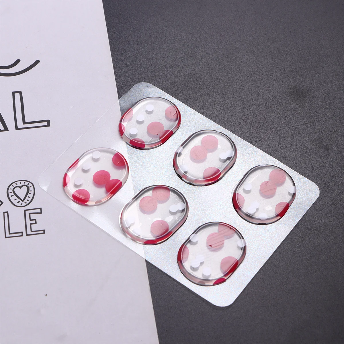 

6pcs Silicone Self-Adhesive Drum Mute Mat Red Dots For Noise Reduction On Drum Snare Cymbal Percussion Instrument Sound Control