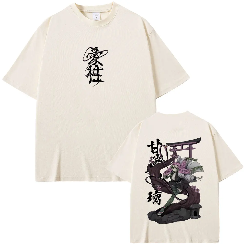 

Anime Demon Slayer Kanroji Mitsuri Graphic T Shirts Men Women Cartoon Fashion T-shirt Male High Quality Cotton Short Sleeve Tops