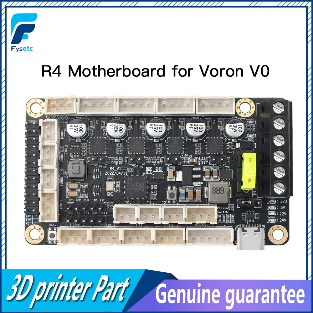 

FYSETC R4 Motherboard Adopt Raspberry Pi Arm Cortex-M0+ and master RP2040 with Type C For Voron V0 3D Printer Parts