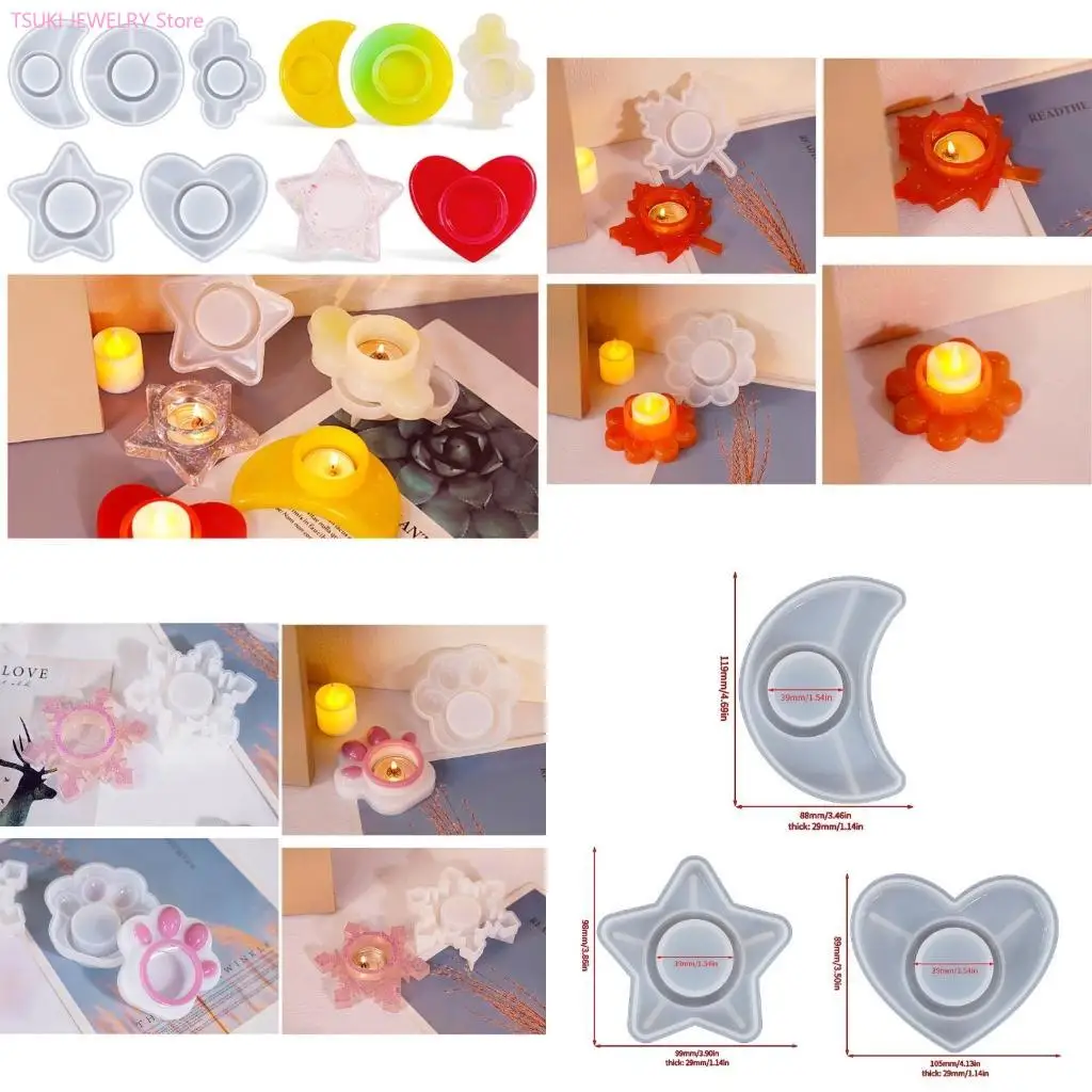 

62KE Set of 9 Silicone Molds for DIY Making Plaster Crafts Epoxy Resin Mould