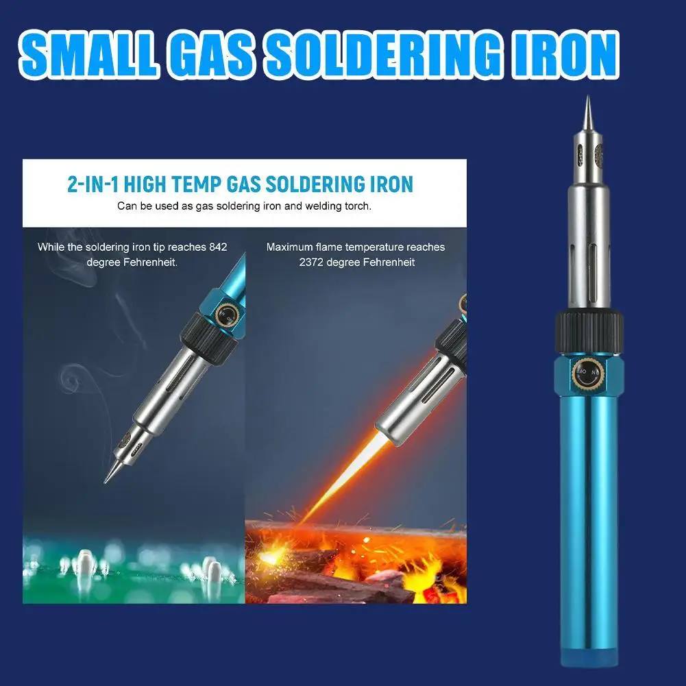 

Portable Gas Soldering Iron 1300c Butane 4-in-1 Flame Torch Gun Cordless Tool Pen Temperature Tip And Blow With Welding Con X1q9