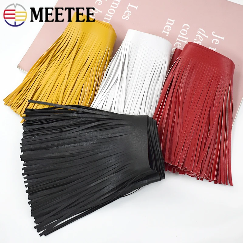 1Meter 10-30cm*3mm PU Leather Tassel Fringe Trim Decor Lace Ribbon DIY Bags Jacket Skirt Clothes Fabric Sewing Accessories