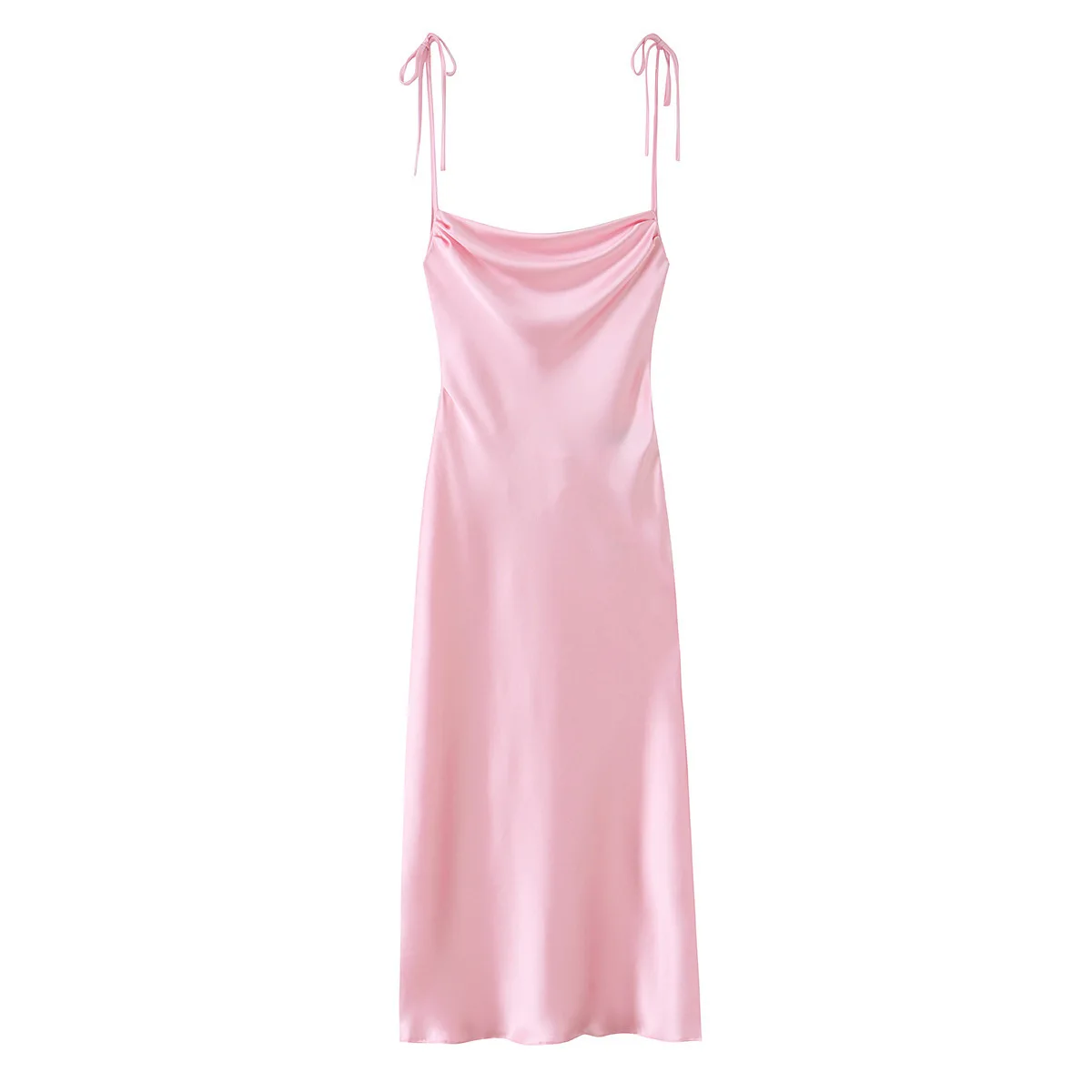 

Dave&Di New Women's Silk Texture Strap Bow Dress Woman Clothes Dress Elegant Party Dresses Vestidos Women's Dress