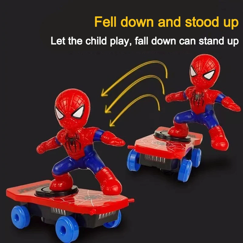 Spiderman Skateboard Speelgoed Elektrische Scooter Geluid Licht Speelgoed Super Cool Auto Stunt Flip Speelgoed Verjaardagscadeau Kerstcadeau