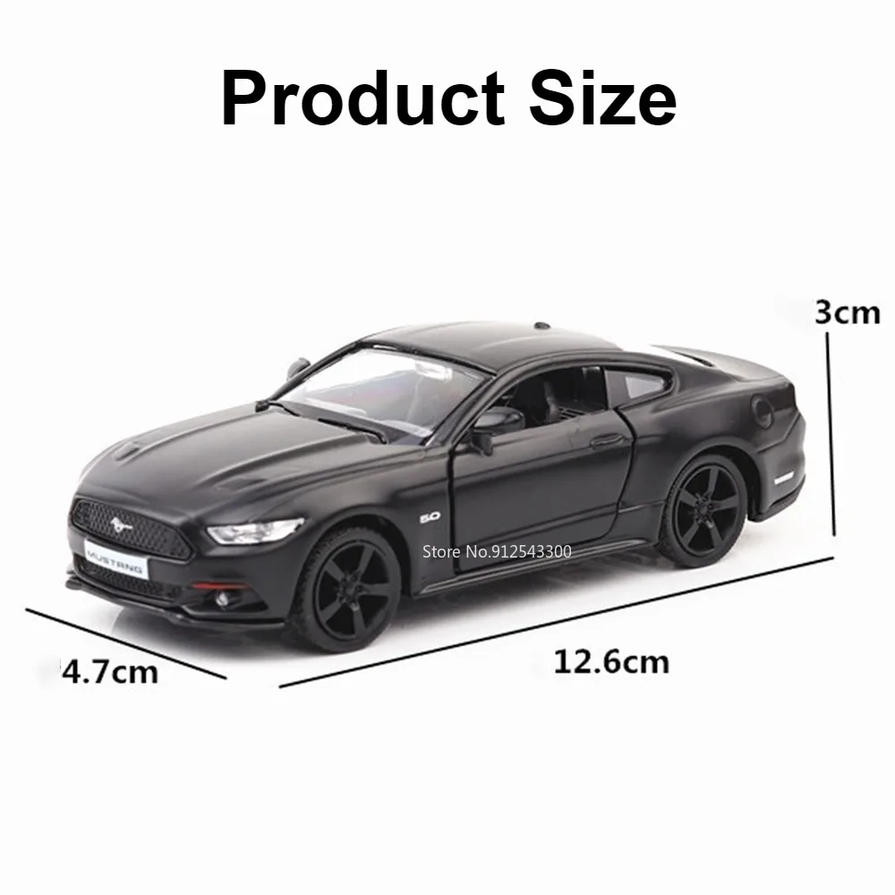 1/36 Ford Mustang Racing Car Model Toy Metal Diecast Simulation Vehicles Models Pull Back Toys Collection dla chłopców Prezent urodzinowy