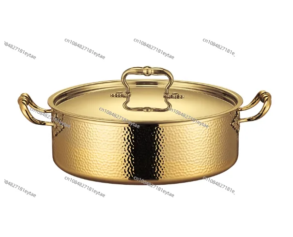 thickened hot pot three-layer steel European hammer pattern pot clear soup mandarin duck pot household gas stove induction
