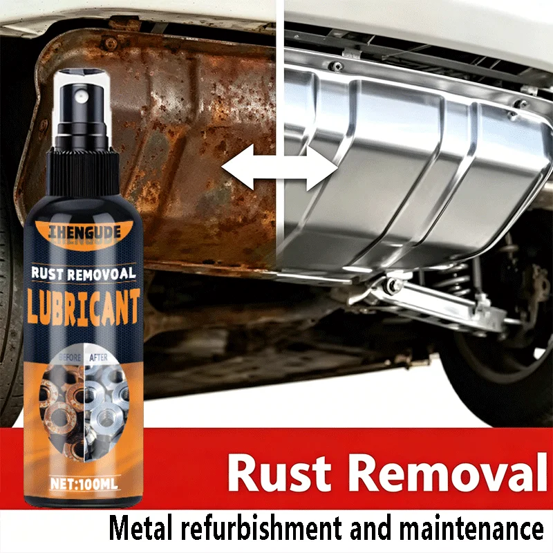 Large Capacity Powerful Car Rust Remover Spray - Exhaust/Wheel Care, Metal Powder Remover.