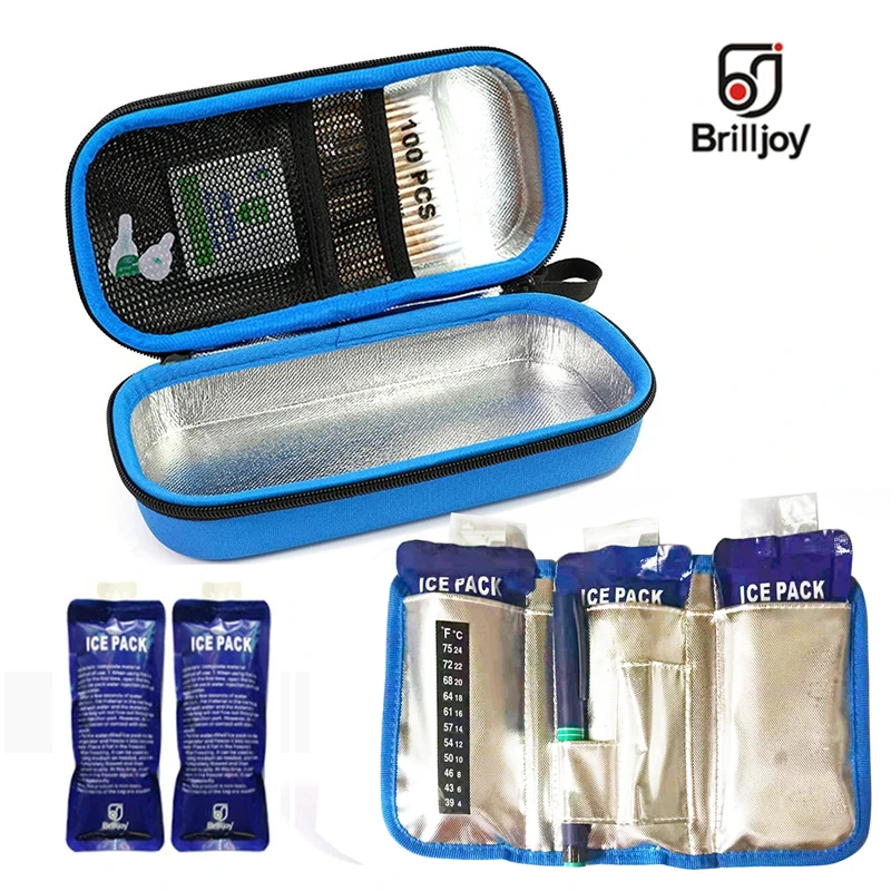 

Insulin Pen Cooler Bag Drugs Diabetic Portable Insulin Travel Case Cooler Pill Box Bolsa Termica Aluminum Foil Ice Pack 2023 New