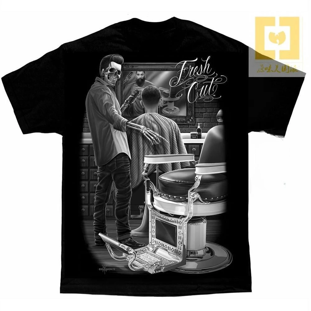 

Cotton Fresh Barber HipHop Street Hairdresser Short Sleeve T-Shirt Street Dance