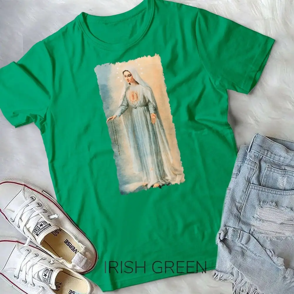 Our Lady of Fatima Virgin Mary Catholic Painting T-Shirt Irish Unisex T-shirt