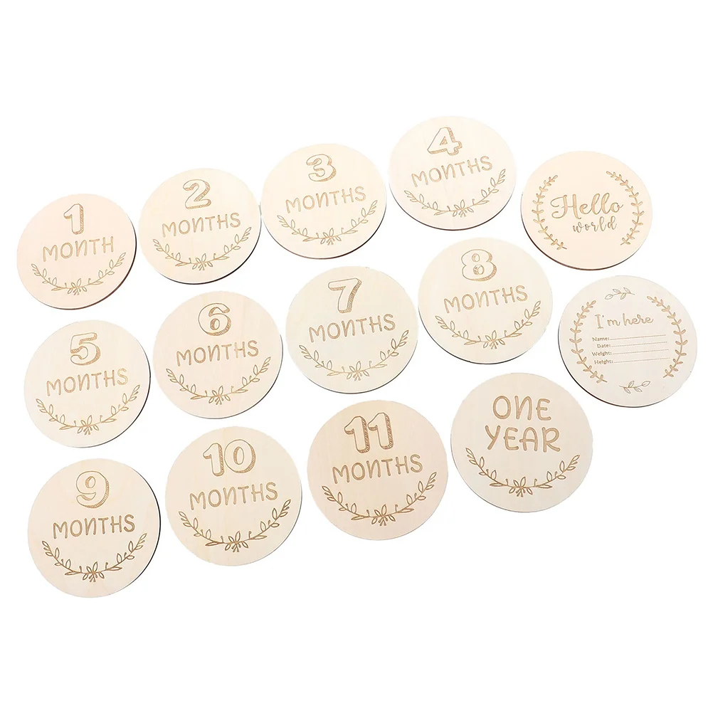1 مجموعة بطاقات معلم شهرية تسجيل النمو الخشبي دعائم التصوير التذكارية تذكار ذاكرة الحمل
