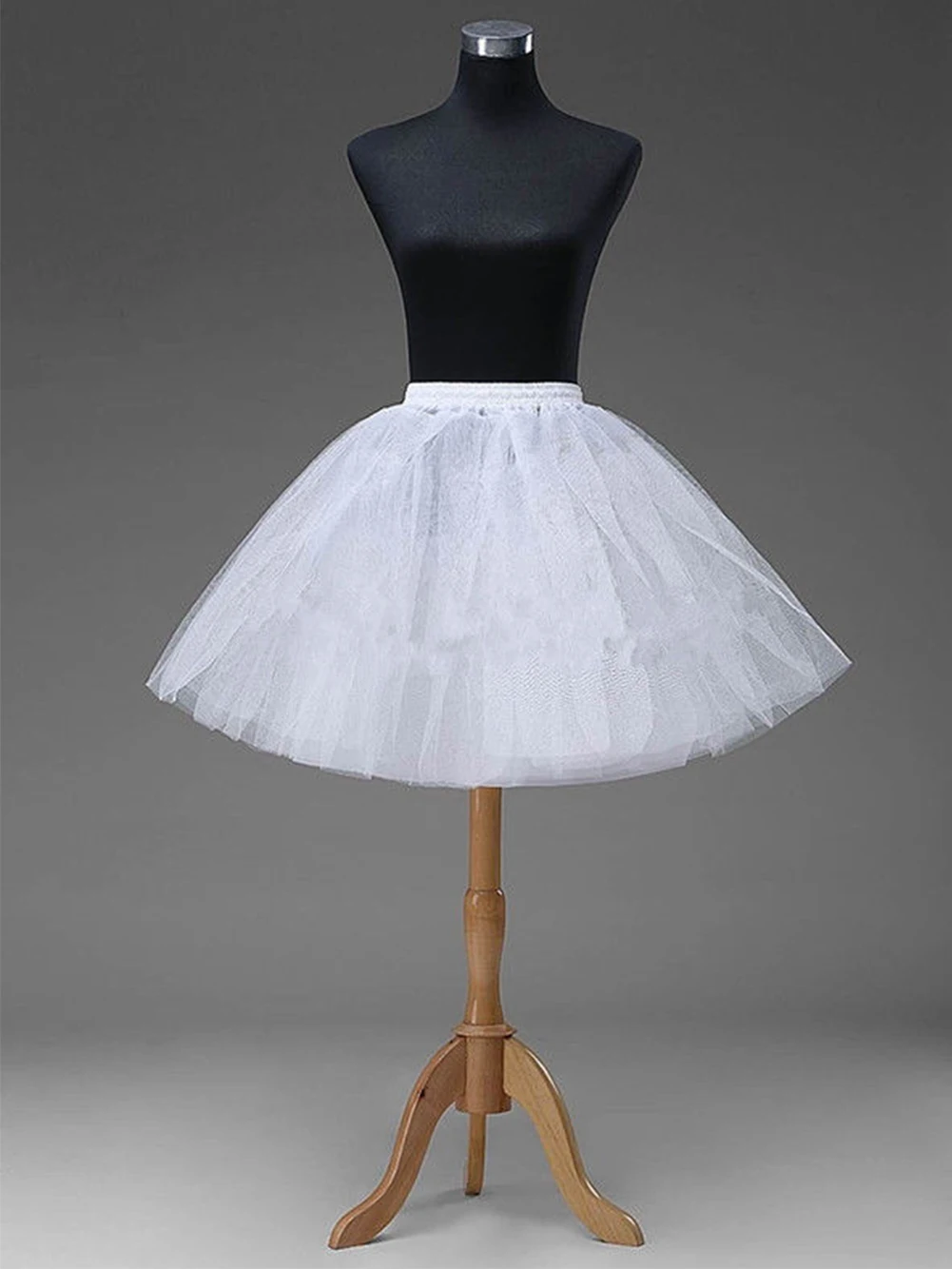 2024 White Children kids Petticoat A-Line Puffy 3 Layer Kids Crinoline Trim Flower Girl Dress Underskirt Elastic Waist