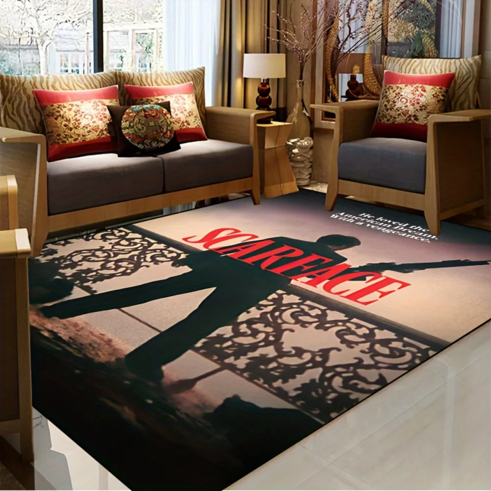 

1pc Carpet SCARFACE Godfather Printed Non-slip Rug Parlor Mat Soft Polyester Carpet Birthday Gift Living Room Bedroom Decoration