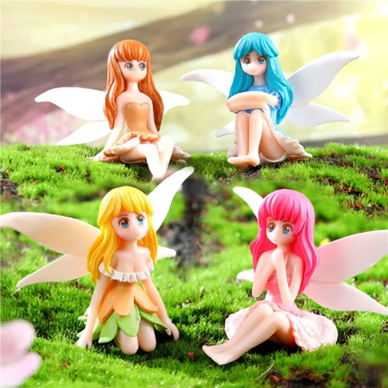 【FITTING】Miniature Fairy Figurines - 12Pcs Small Flower Fairies Ornaments Resin Mini Fairy Figurines Tiny For Fairy Garden Decor
