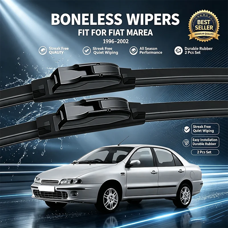 For Fiat Marea 185 1996-2002 Car Front Windshield Wiper Blades 2-Piece Kit All-Season Protection Direct Fit Auto Accessories