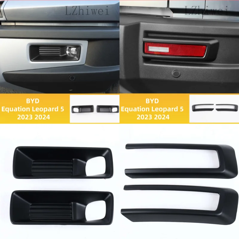 

For BYD Equation Leopard 5 2023 2024 Exterior Accessories Front Rear Fog Lights Lamps Eyelid Eyebrow Decoration Cover Trim Styli
