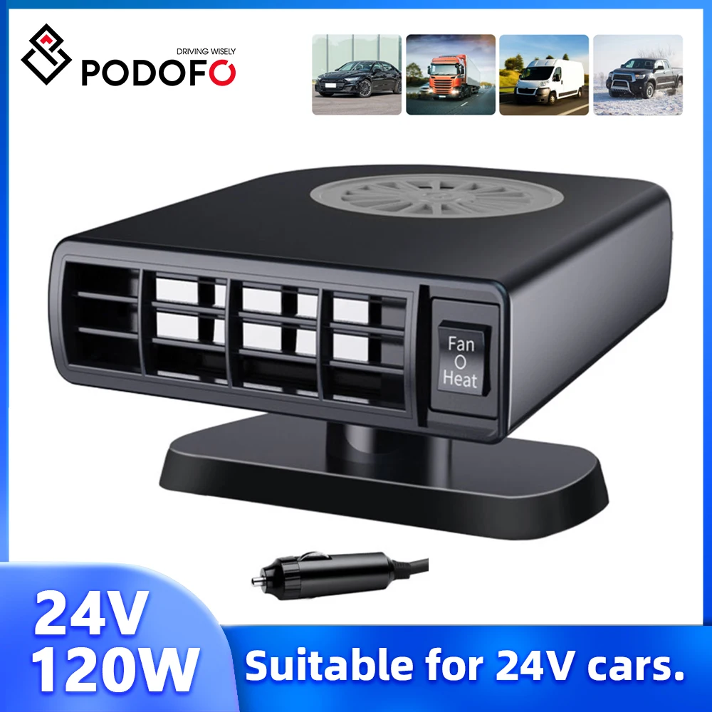 

Podofo 24V 120W Car Heater Fan Car Electric Cooling Heating Auto Windshield Defroster Defogging Demister Car Anti-Fog Heater