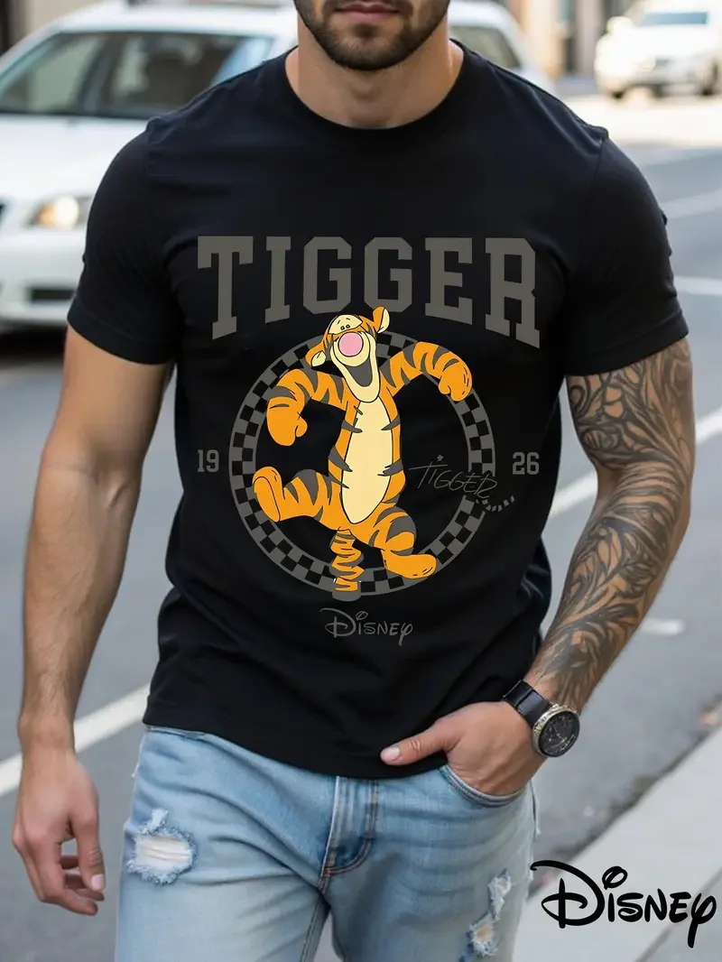 

Funny Cool Couple Disney Cartoon Tigger 1926 T Shirt Unisex Men Summer Cotton Women Tee Oversize Top Streetwear Winnie the Pooh