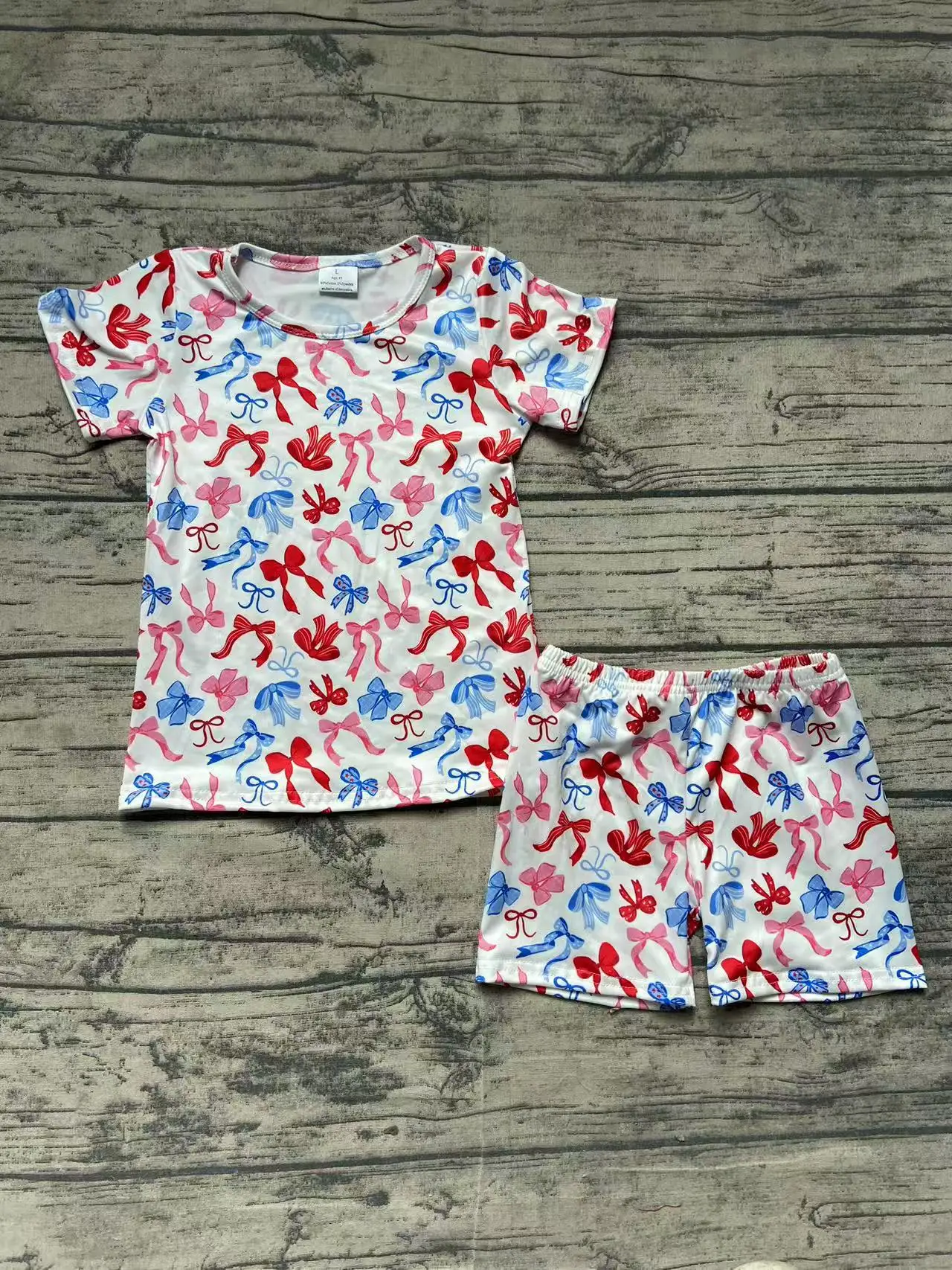 

Baby Girls 4th Of July Bows Shirts Shorts Sets Preorder