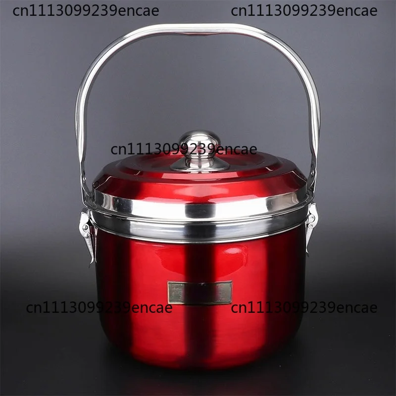Suitable for thickened SUS304 fire-free recooking energy-saving thermal insulation stainless steel soup pot stew pot 6L8L
