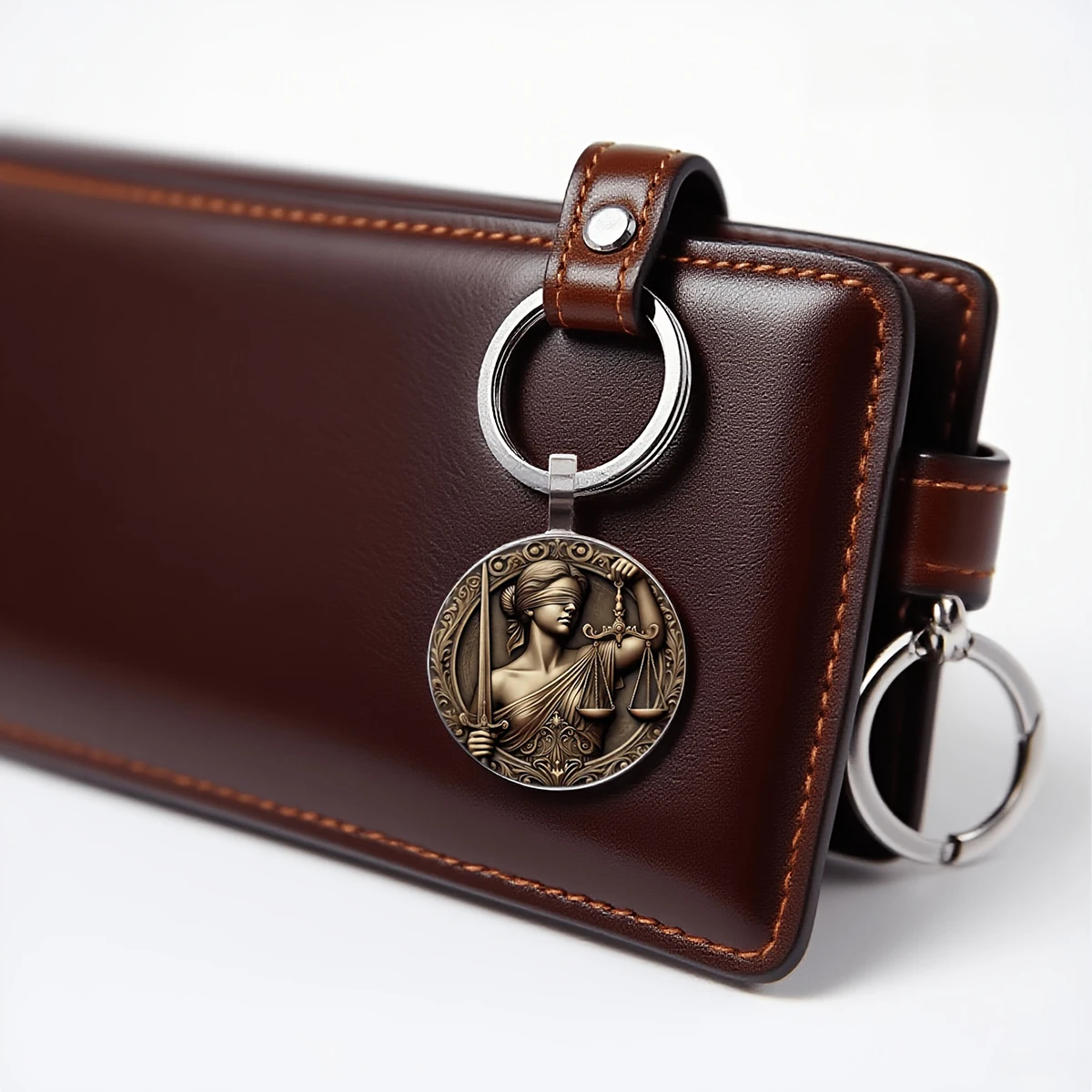 سلسلة مفاتيح سيدة العدالة، آلهة معصوب العينين مع موازين العدالة من سبائك الزنك هدية للمحامين والقضاة #6