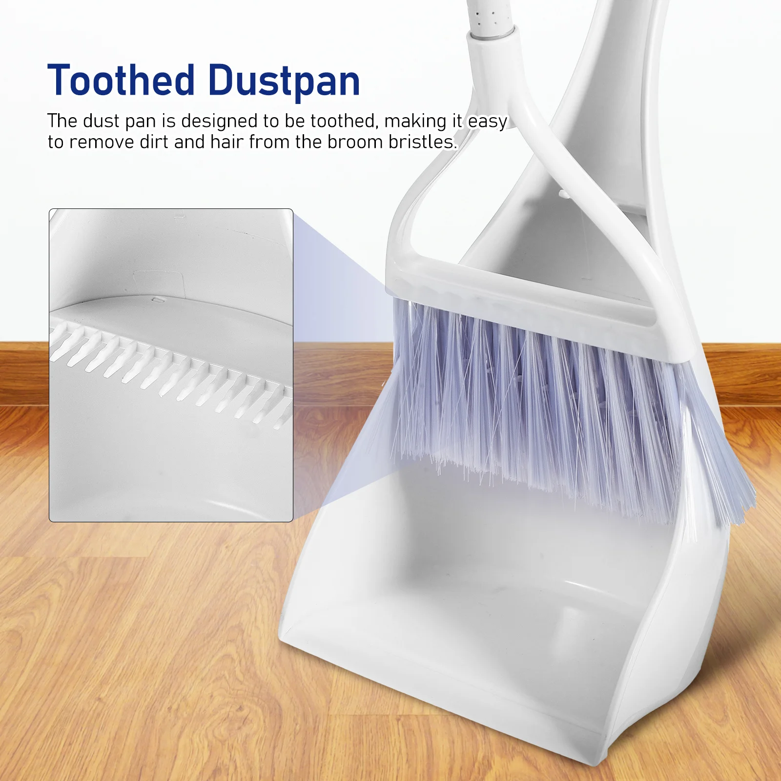 

1Set Mini Broom Dustpan Small Compact Handheld Sweeper Set with Standing Dustpan Teeth for Hair Cleaning Kitchen Bedroom Car