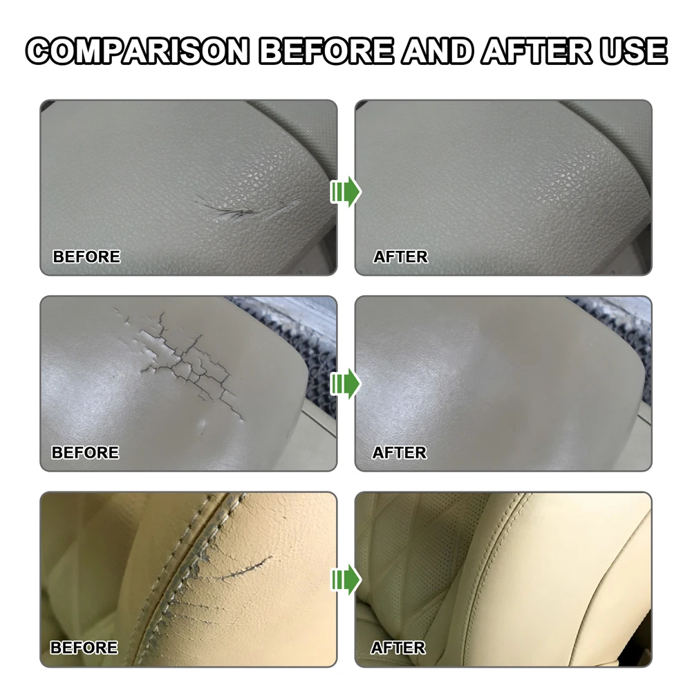 Car Leather Seat Repair Kit Black Leather Repair Kit Black Leather & Vinyl Repair Kit Restores Faux Artificial Genuine Pleather