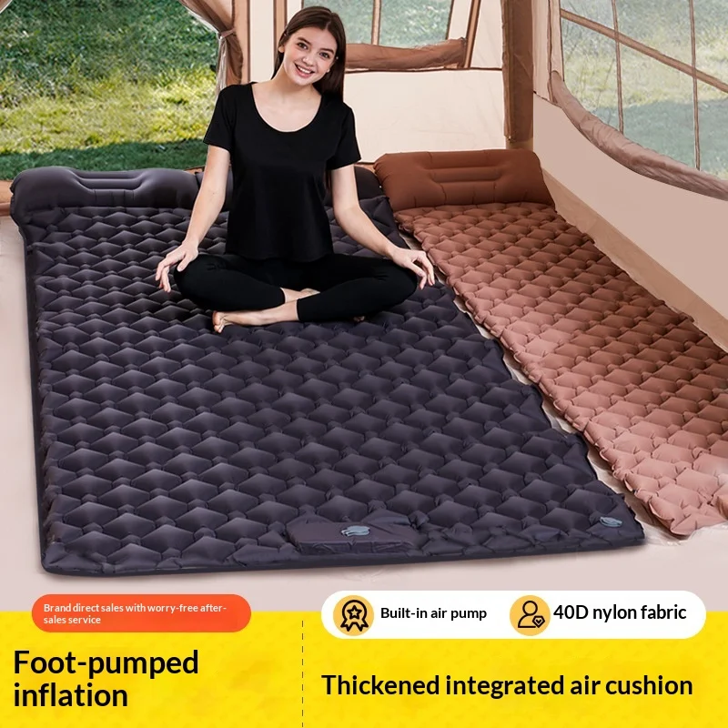 Outdoor Camping Double Inflatable Mattress Double Sleeping Pad Inflatable Mattress Ultralight Camping Mat for Outdoor TravelCar