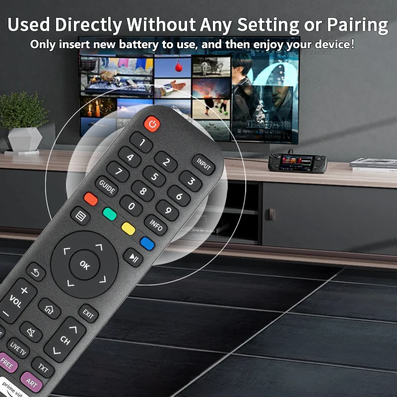 EN2P30H For Hisense Remote Control Replacement With NETFLIX PrimeVideo YouTube Buttons, For Hisense TV 50A7500F 65A7300F