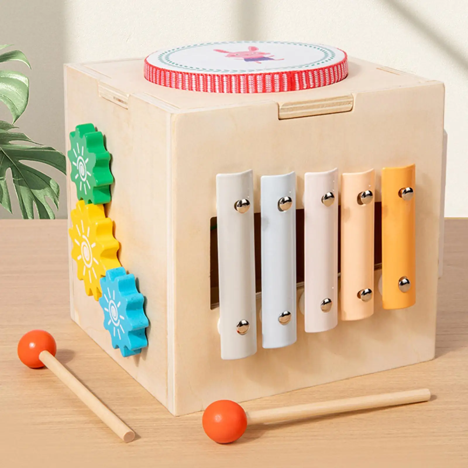 

Activity Cube Rhythm Musical Instrument Develops Wooden Play Kits Baby Music Toy for Baby Toddlers Kids Boys Girls Birthday Gift