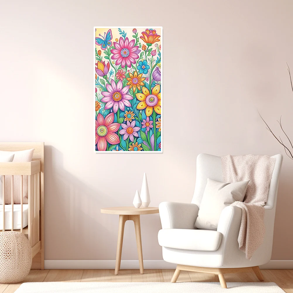 

40x70cm Flower 5D DIY Special Shape Crystal Partial Diamond Painting Kit Decor