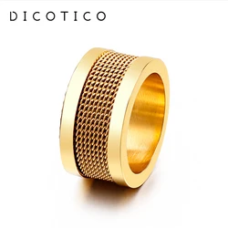 Trendy Weave Grid Rings For Women Gold Silver Color Stainless Steel Cubic Zircon Wedding Bands Rings Mujer Jewelry Wholesale