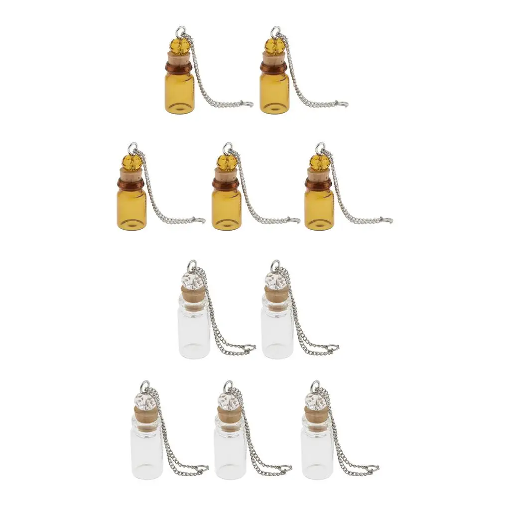 Necklace Pendant Mini Bottle Glass Bottle Sample Perfume Liquid Refillable