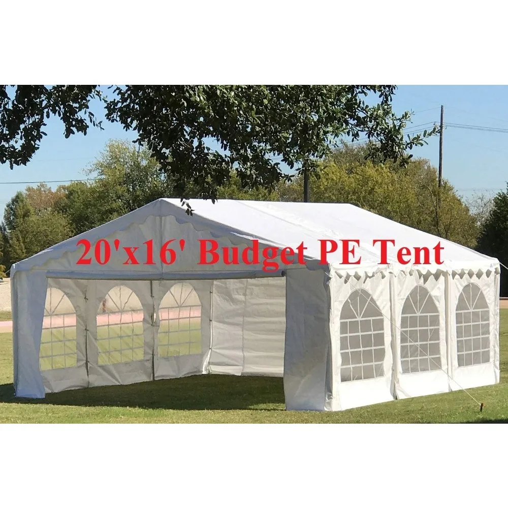 20'x16' Budget PE Party Tent/Tents for Parties Galvanized Gazebo Wedding Tent Canopy Big Tents Carport Outdoor Event Shelter