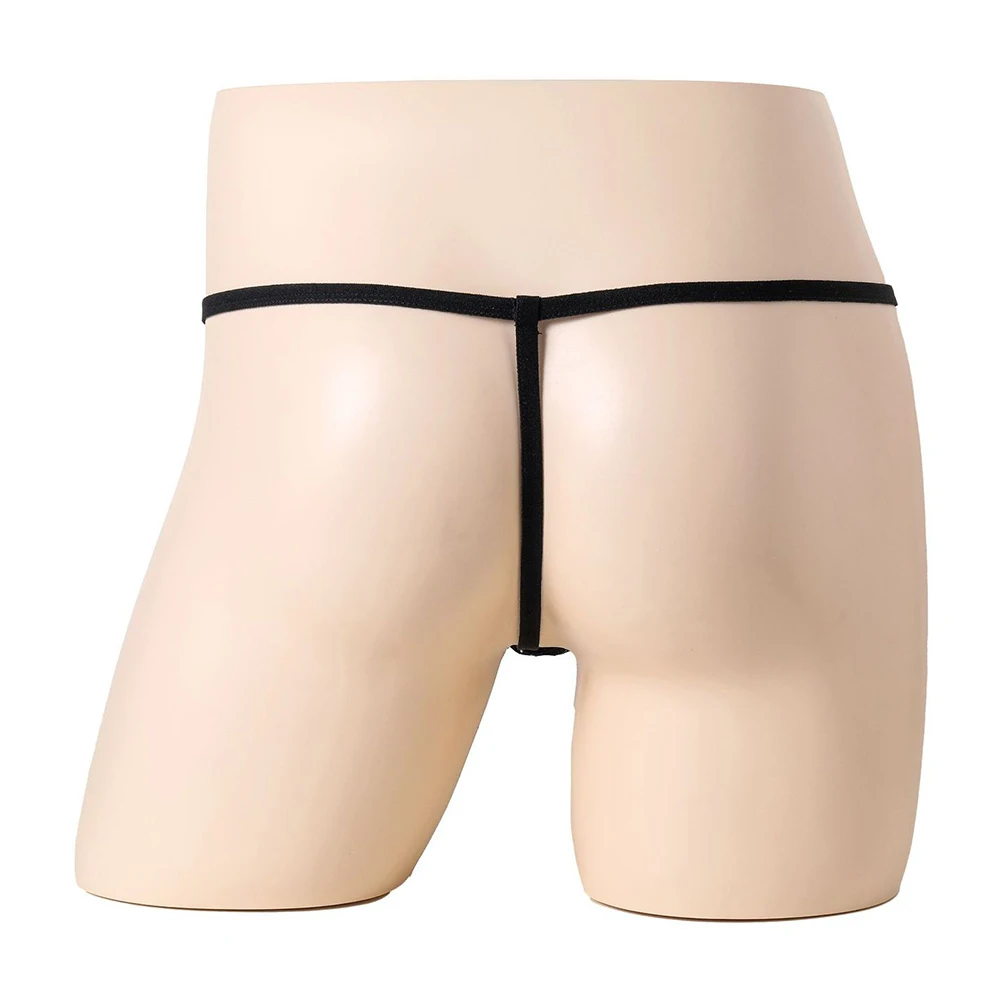 

Men Mini G-String Lace T-back Thongs Male Breathable Tiny Pouch Underwear Soft Open Butt Underpants Erotic Lingerie