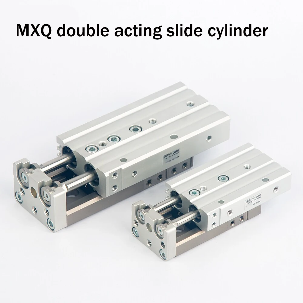 MXQ6-10 MXQ8-20 MXQ12-30 MXQ16-40 MXQ20-50 MXQ25-75 100 125 Air Pneumatic Slide Table Dual Rod Rail Slide Cylinder