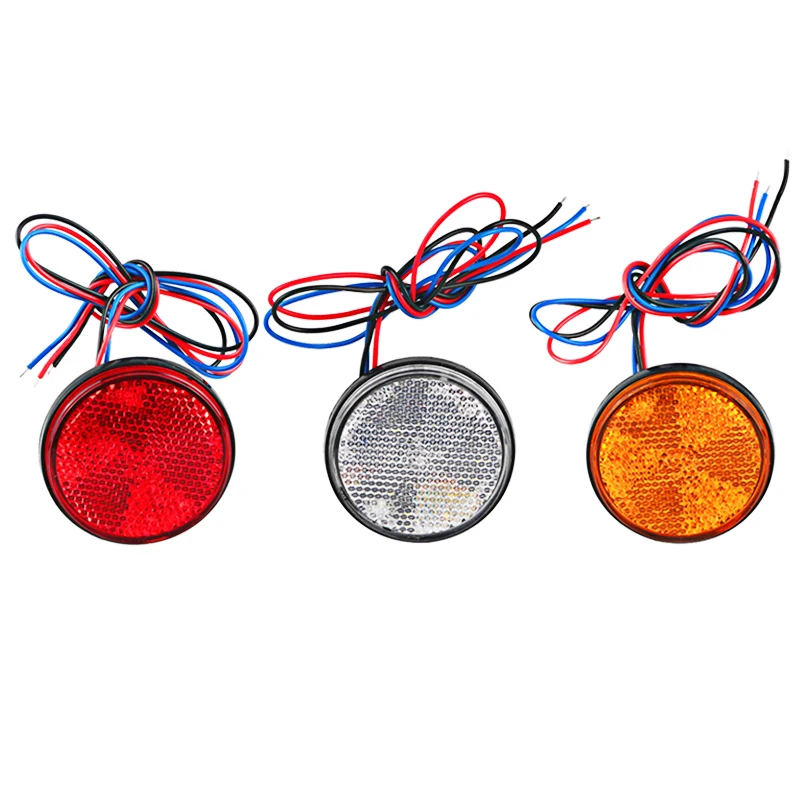 12V Round Car Truck Tail Light Warning Lights Rear Lamps 24 SMD Waterproof LED Tailights for Trailer Truck Boat