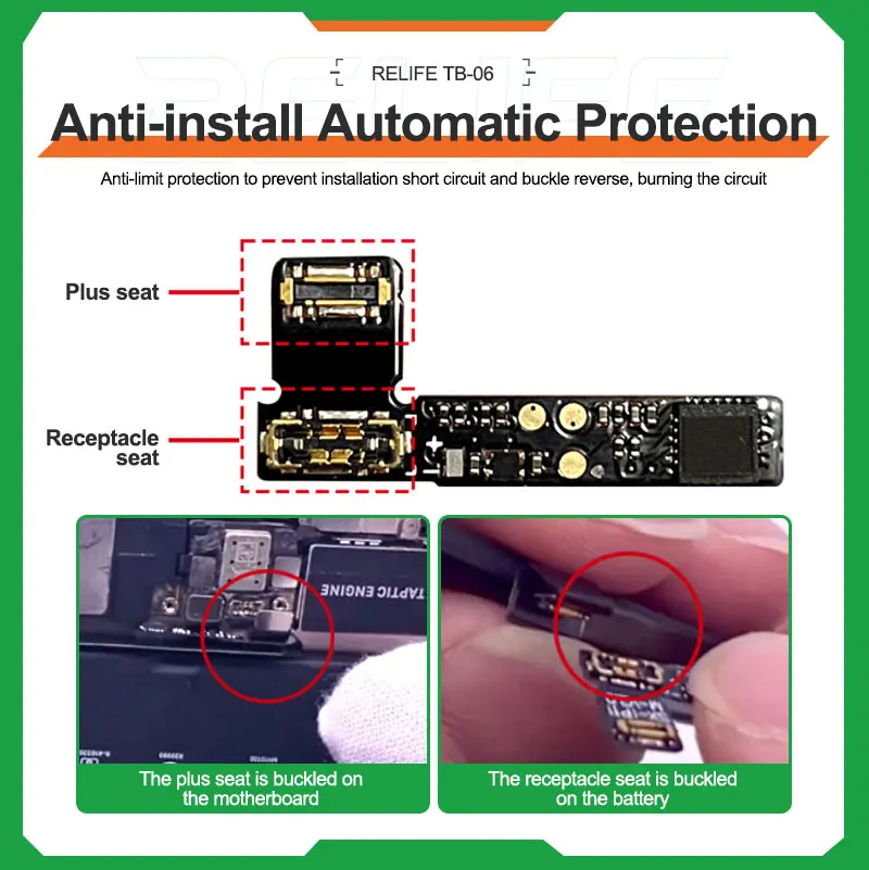 RELIFE TB-06 Battery Cycle Tester for Mobile Phone11-14ProMax Single and Dual Cable Reading and Writing Repair Programmer