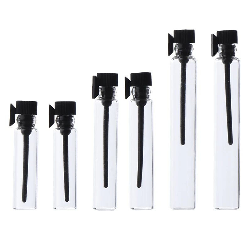 Flacone per campioni di profumo in vetro Mini da 10 pezzi flacone vuoto per provette di profumo liquido da laboratorio bottiglie riutilizzabili portatili di prova