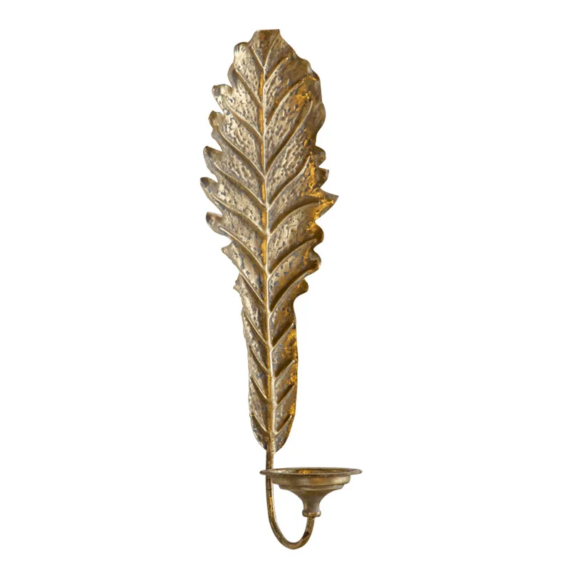 metal leaf wall decoration, foreign trade gold wall decoration, villa, hotel, wall hanging, aromatherapy candlestick